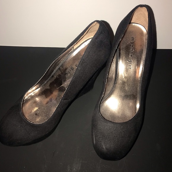 Black Suede Steve Madden Platform Heels - Picture 2 of 5